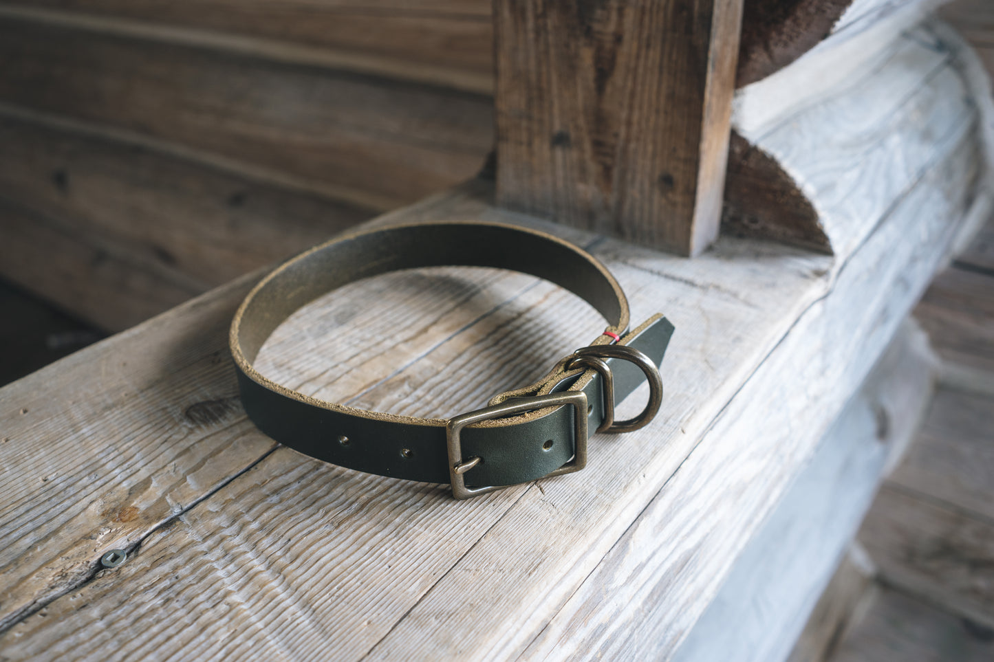 handmade in Canada leather dog collar